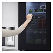 LG Side-by-Side Kühlschrank mit InstaView Door-in-Door® (E, 635L, 179cm hoch) mit Eis-, Crushed Ice- und Wasserspender & internem Wassertank | GSXV91BSAE , GSXV91BSAE