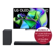 LG 77'' LG 4K OLED evo TV C3 & LG Dolby Atmos Soundbar DSC9S, OLED77C37LA.DSC9S