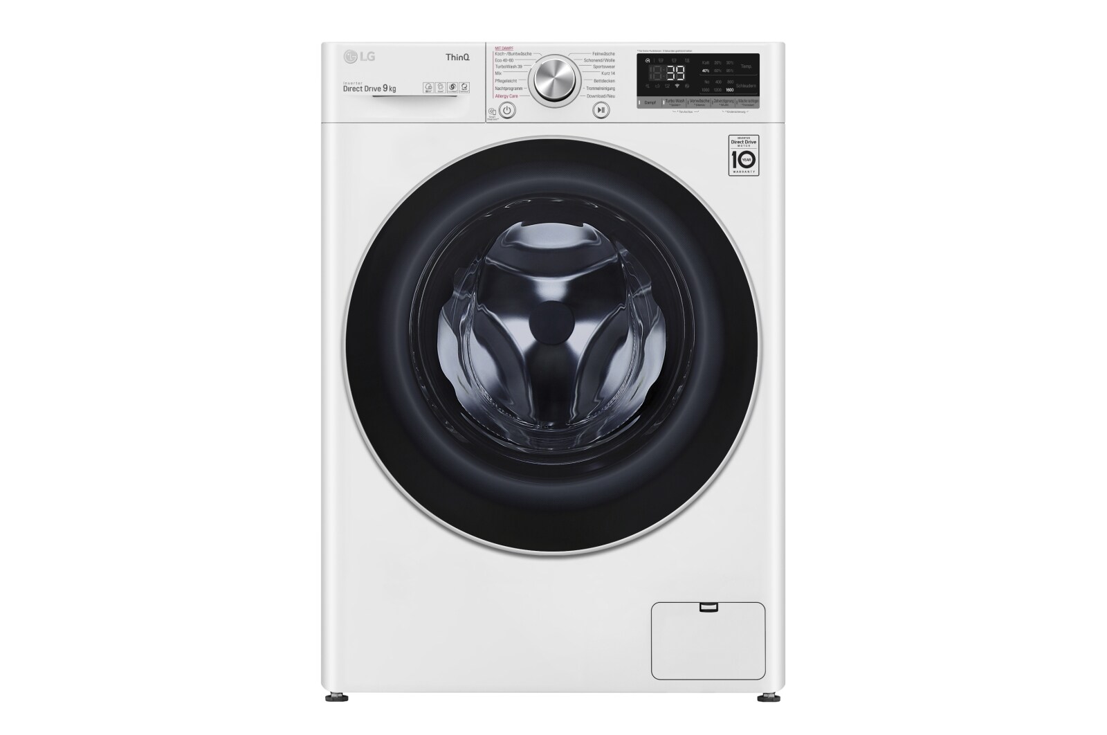 LG Waschmaschine Weiß (9 kg, 1.600 U./Min., EEK A) mit AI DD®, ThinQ® & TurboWash®360° | F6WV709P1, F6WV709P1